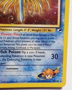 POKEMON TCG MISTY'S TENTACRUEL 10/132 ☆ HOLO W SWIRL! 🌀 GYM HEROES LP - Image 5