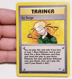 TCG POKEMON LT. SURGE TRAINER 101/132 ☆ RARE GYM HEROES VINTAGE NM - Image 1
