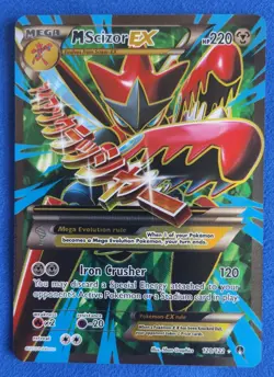 Mega Scizor EX Full Art 120/122 2016 Breakpoint Holo NM TCG Pokemon - Image 1