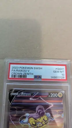 2023 POKEMON SWORD & SHIELD CROWN ZENITH #GG41 FULL ART/RAIKOU V PSA 10 - Image 2