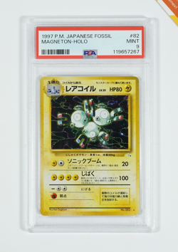 Pokemon PSA 9 Magneton #82 Holo Fossil 1997 Japanese - Image 1