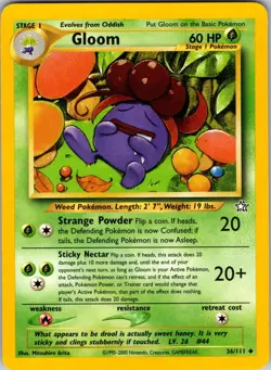 Gloom 036/111 Neo Genesis Pokemon TCG LP - Image 1
