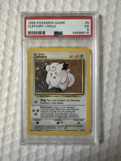 1999 Pokemon TCG Base Set Clefairy Holo 5/102 PSA 5 - Image 1