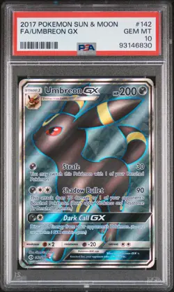 2017 Pokemon Sun & Moon #142/149 Full Art Umbreon GX PSA 10 GEM MINT - Image 1