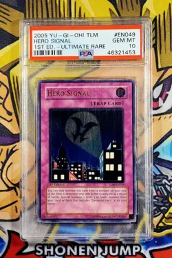 Yu-Gi-Oh! HERO SIGNAL 1st Ed Lost Millennium TLM-EN049 PSA 10 Ultimate Rare GEM - Image 1