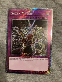 In Hand YUGIOH x1 RA04-EN134 GOZEN MATCH - PLATINUM SECRET RARE 1st EDITION - Image 1