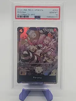 One Piece Wings Of The Captain Perona OP06-093 Alt Art PSA 10 English - Image 1