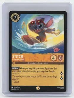 Stitch Carefree Surfer 21/204 Legendary Disney Lorcana TCG The First Chapter NM - Image 1