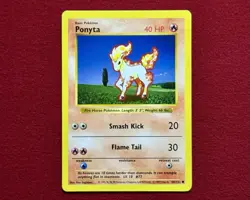 Pokemon Base Set Shadowless Ponyta 60/102 Common Card LP/NM - Image 1