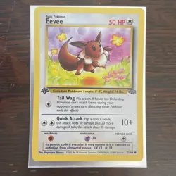 Pokemon TCG Eevee Jungle Card 51/64 Regular Common 1st Edition - Image 1