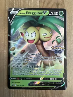 Alolan Exeggutor V - SWSH225 - Pokemon Sword & Shield Base Set Rare Card NM - Image 1