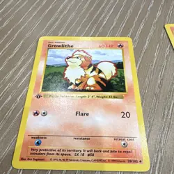 Pokemon Base Set 1999 Growlithe Arcanine 1st Edition TCG Lot 4 Cards WOTC - Image 3