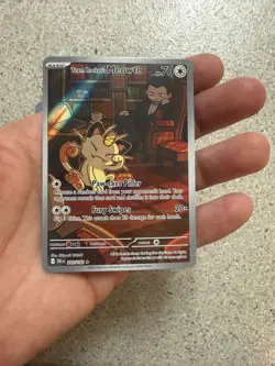 Pokemon TCG Team Rockets Meowth Card 203/182 Destined Rivals. NM PACH FRESH - Image 2