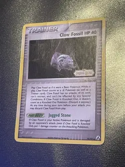 Vintage 2006 Pokemon Card Claw Fossil Trainer 78/92 Holo Foil TCG CCG - Image 1