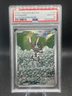 Pokemon TCG Pawniard Black Bolt Illustration Rare Card 142/086 PSA 10 - Image 1