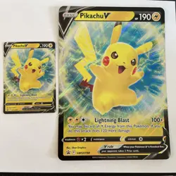 Pikachu V SWSH198 Promo + Jumbo Card Set Pokemon TCG NM Black Star Promo - Image 1