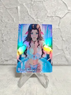 Aerith FFY Trading Card Waifu Goddess Story Anime Girl holo Karte Manga Full - Image 1