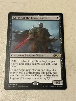 mtg Knight of the Ebon Legion, Core 2020 vampire knight, unplayed - Image 1