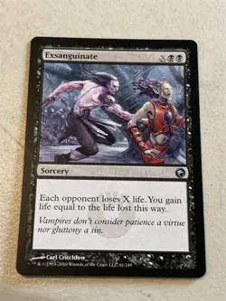 mtg Exsanguinate, black sorcery from Mirrodin, light play - Image 1