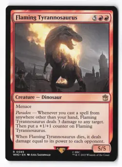 Flaming Tyrannosaurus R MTG Universes Beyond: Doctor Who NM Magic - Image 1