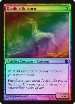 Opaline Unicorn FOIL Theros PLD Artifact Common MAGIC GATHERING CARD ABUGames - Image 1