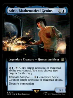 Adric, Mathematical Genius Extended Art Mtg Dr. Who NM 351 Magic Gathering X1 - Image 1