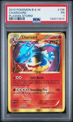2013 POKEMON B&W PLASMA STORM #136 CHARIZARD PSA 1 - Image 1