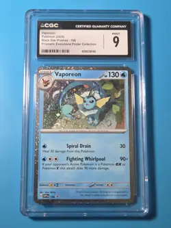 🔥Pokemon TCG Vaporeon Sv: Scarlet & Violet Promo 168 Cosmos Holo CGC 9 - Image 1