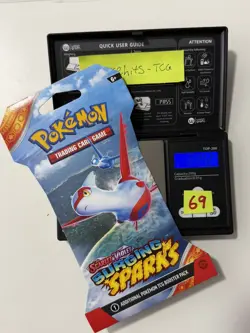 (HEAVY)🔥 31.42g Pokemon TCG Surging Sparks Sleeved Booster Pack Factory Sealed - Image 1