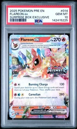 2025 Pokemon - Flareon ex 014/131 Prismatic Evolutions - Promo Stamped - PSA 10 - Image 1