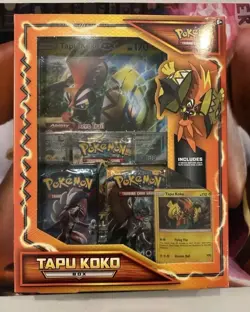 Pokemon Tapu Koko Sun & Moon Box – Factory Sealed – 3Packs - Image 1