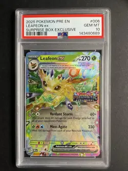 Leafeon ex 006 PSA 10 2025 Pokemon Surprise Box Exclusive PRE EN - Image 1