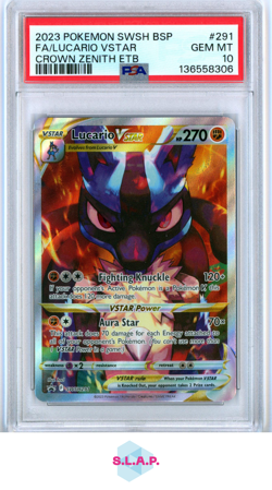 FA/LUCARIO VSTAR CROWN ZENITH ETB POKEMON SWSH BLACK STAR PROMO 2023 291 PSA 10 - Image 1