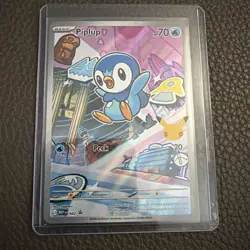 Pokemon First Partner Illustration Piplup MEP 042 Promo - Image 1