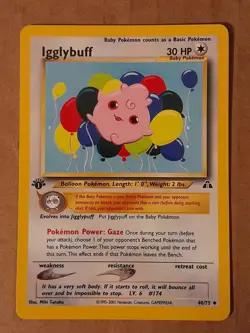 Pokemon Igglybuff 40/75 Neo Discovery 1st Edition LP-NM See Pictures - Image 1