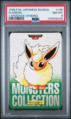 PSA 8 2026 CERT FLAREON 1996 POKEMON JAPANESE BANDAI CARDDASS VENDING #136 - Image 1