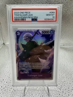 PSA 10 - 2023 ONE PIECE OP05-AWAKENING OF THE NEW ERA 069 TRAFALGAR LAW - Image 1