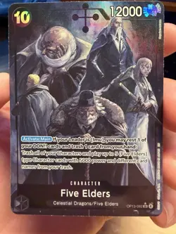 Bandai One Piece CCG Five Elders Alternate Art Holo Super Rare OP13-082 ENGLISH - Image 1