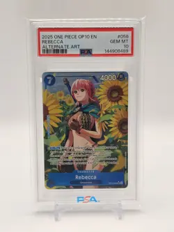 Rebecca 2025 One Piece Royal Blood OP10 EN #058 Alternate Art OP10-058 PSA 10 - Image 1