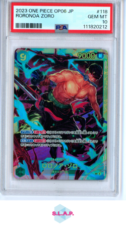RORONOA ZORO ONE PIECE 118 2023 OP06 JP - JAPANESE PSA 10 - Image 1