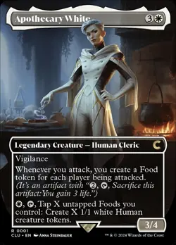MTG 1x Apothecary White, NM, Borderless Ravnica: Clue Edition, Food Human Tokens - Image 1