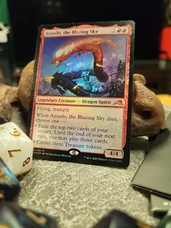 MTG Atsushi, the Blazing Sky - Foil art - Kamigawa: Neon Dynasty #134/302 - Image 2