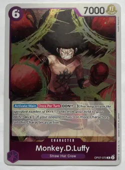 One Piece TCG - Monkey.D.Luffy OP07-073 Rare Foil English NEAR MINT 2024 - Image 1