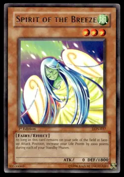 1996 Yu-Gi-Oh! 1st edition Spirit of the Breeze #LON-037 Uncirculated NMT. - Image 1