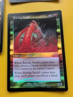 Razing Snidd x3 Beast MTG 3 Card. Planeshift. OLD VINTAGE FOIL - Image 3