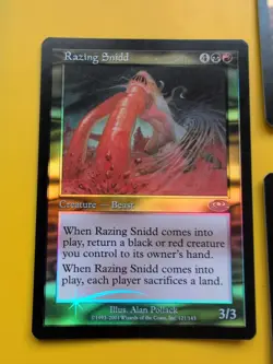 Razing Snidd x3 Beast MTG 3 Card. Planeshift. OLD VINTAGE FOIL - Image 5