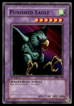 1996 Yu-Gi-Oh! 1st edition Punished Eagle #MRD-100 Uncirculated NMT. - Image 1