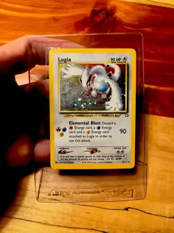 Pokemon Lugia Neo Genesis Holo Rare Unlimited 90 HP Card 9/111 English 2000 - Image 1