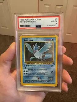 Pokemon TCG 1999 Fossil Articuno Holo Rare Card 2/62 PSA 4 - Image 1