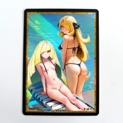 CYNTHIA LUSAMINE Waifu Anime Card LIMITED 1/1 Custom TCG Holo T14290 - Image 1